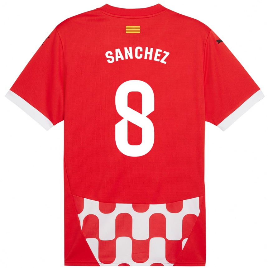 Kids Football Miguel Ángel Sánchez #8 Red White Home Jersey 2024/25 T-Shirt Australia