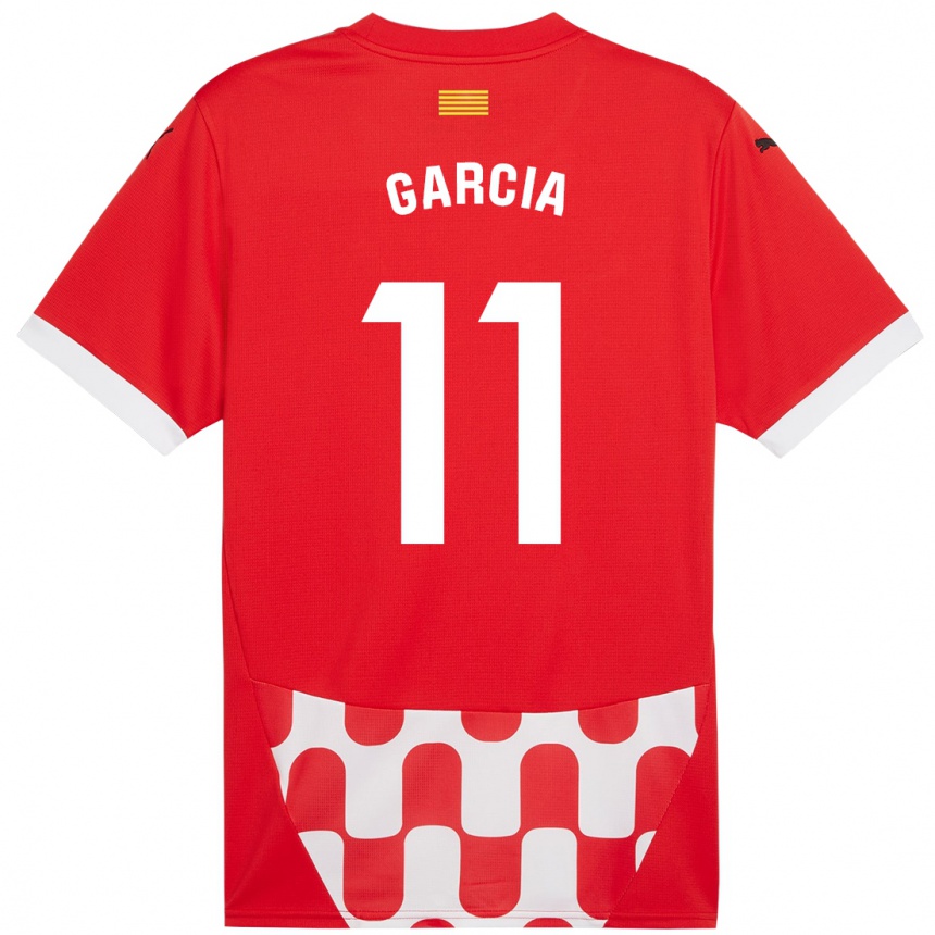 Kids Football Jastin García #11 Red White Home Jersey 2024/25 T-Shirt Australia