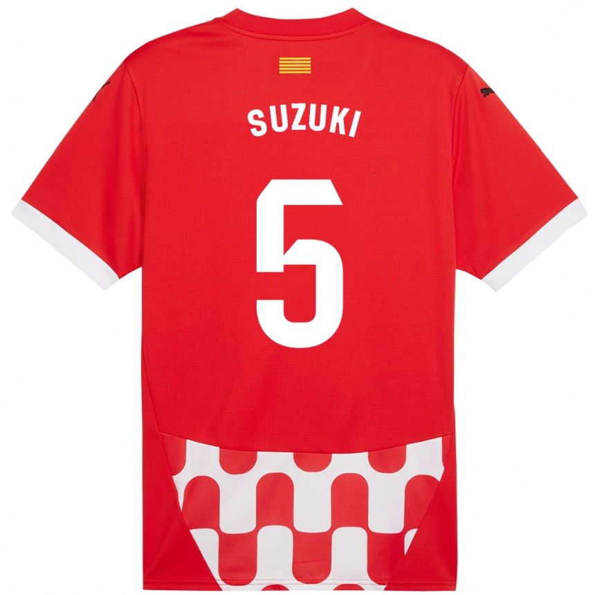 Kids Football Wadi Ibrahim Suzuki #5 Red White Home Jersey 2024/25 T-Shirt Australia