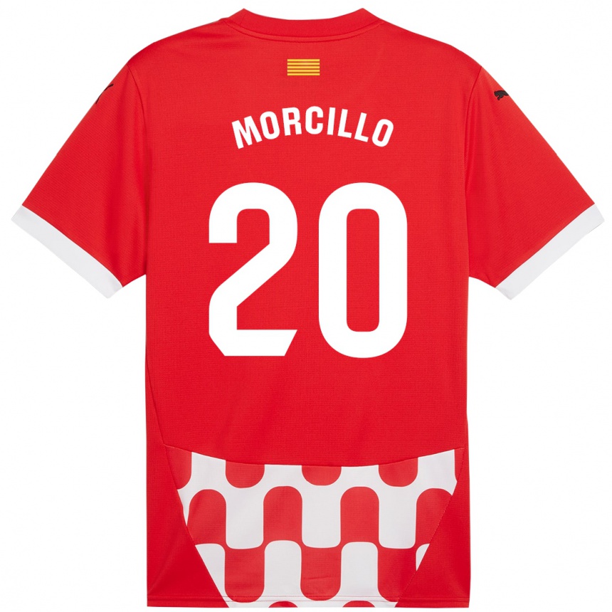 Kids Football Luis Morcillo #20 Red White Home Jersey 2024/25 T-Shirt Australia