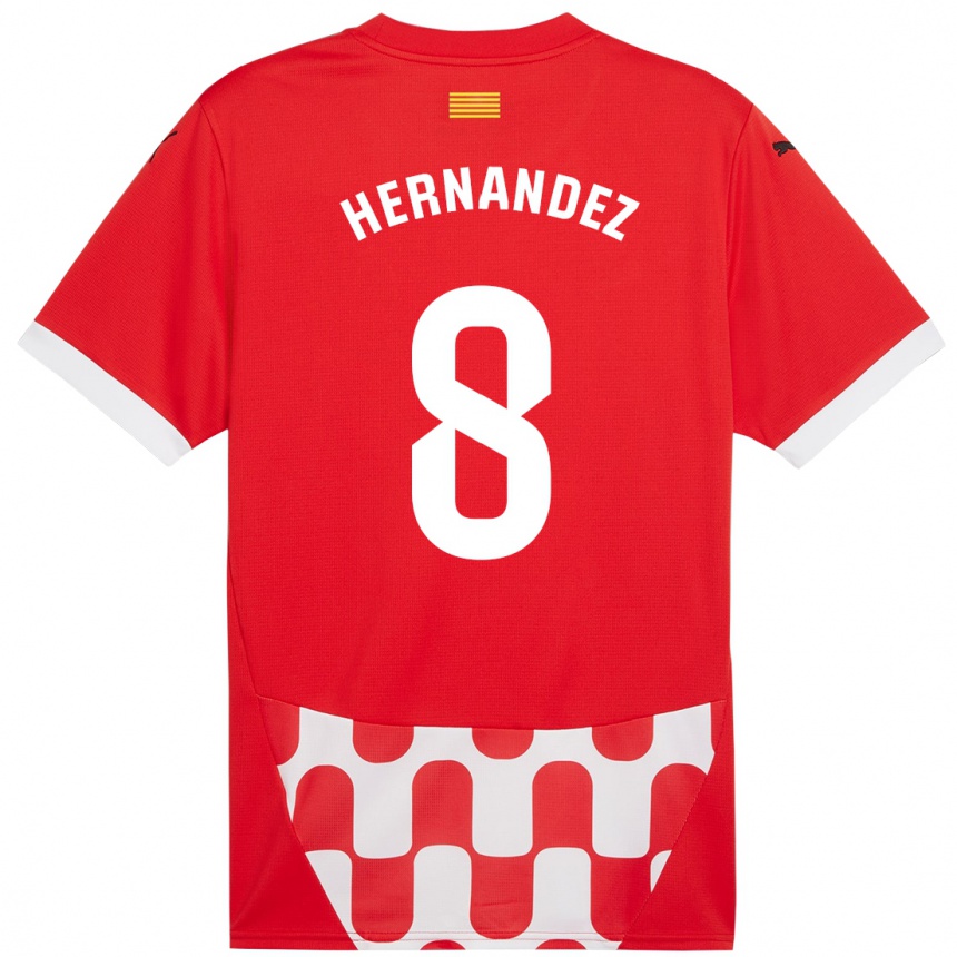 Kids Football Sofia Hernández #8 Red White Home Jersey 2024/25 T-Shirt Australia