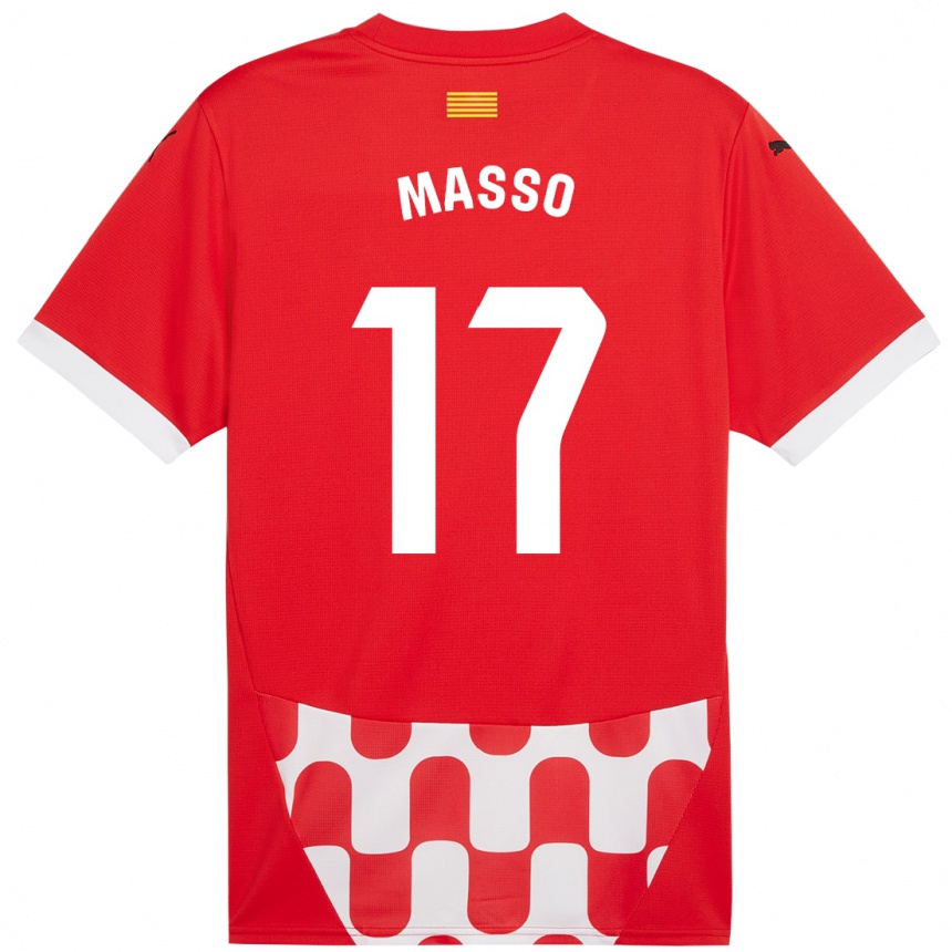 Kids Football Ainoa Massó #17 Red White Home Jersey 2024/25 T-Shirt Australia