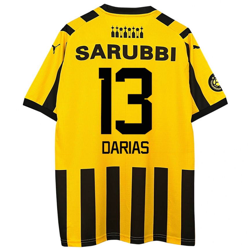 Kids Football Eduardo Darias #13 Yellow Black Home Jersey 2024/25 T-Shirt Australia