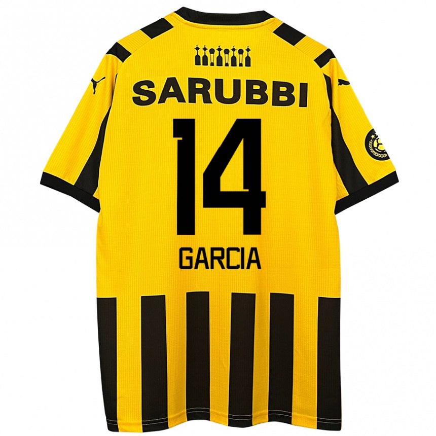 Kids Football Damián García #14 Yellow Black Home Jersey 2024/25 T-Shirt Australia