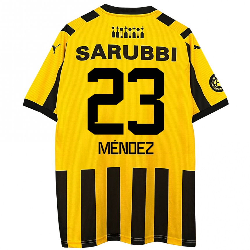 Kids Football Javier Méndez #23 Yellow Black Home Jersey 2024/25 T-Shirt Australia