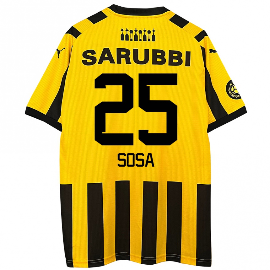 Kids Football Ignacio Sosa #25 Yellow Black Home Jersey 2024/25 T-Shirt Australia