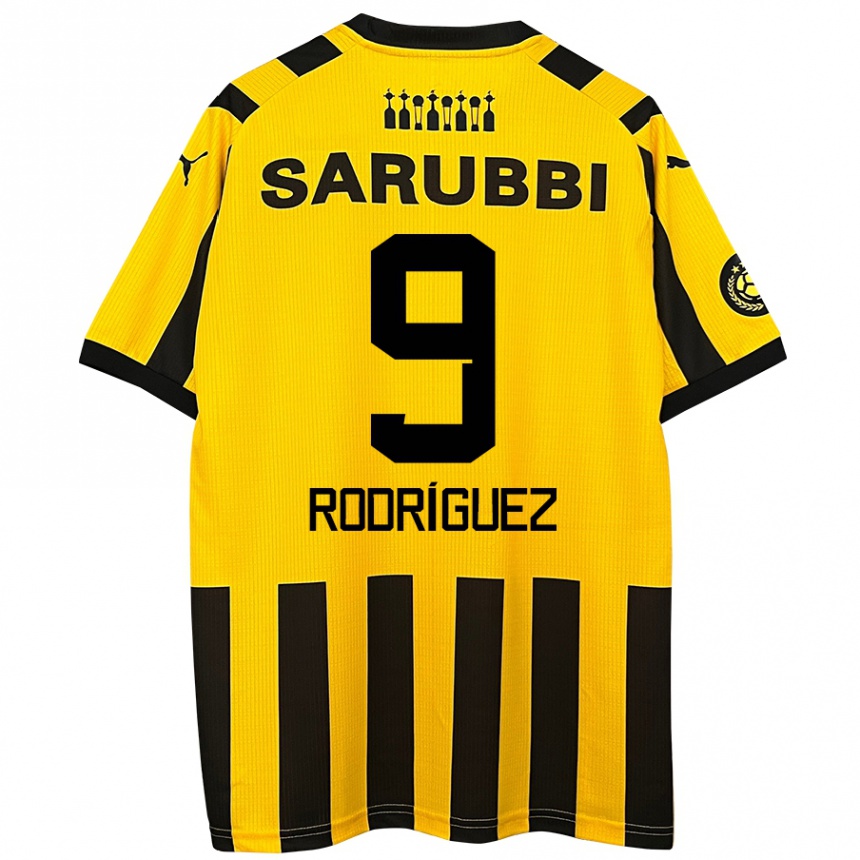 Kids Football Agustín Rodríguez #9 Yellow Black Home Jersey 2024/25 T-Shirt Australia