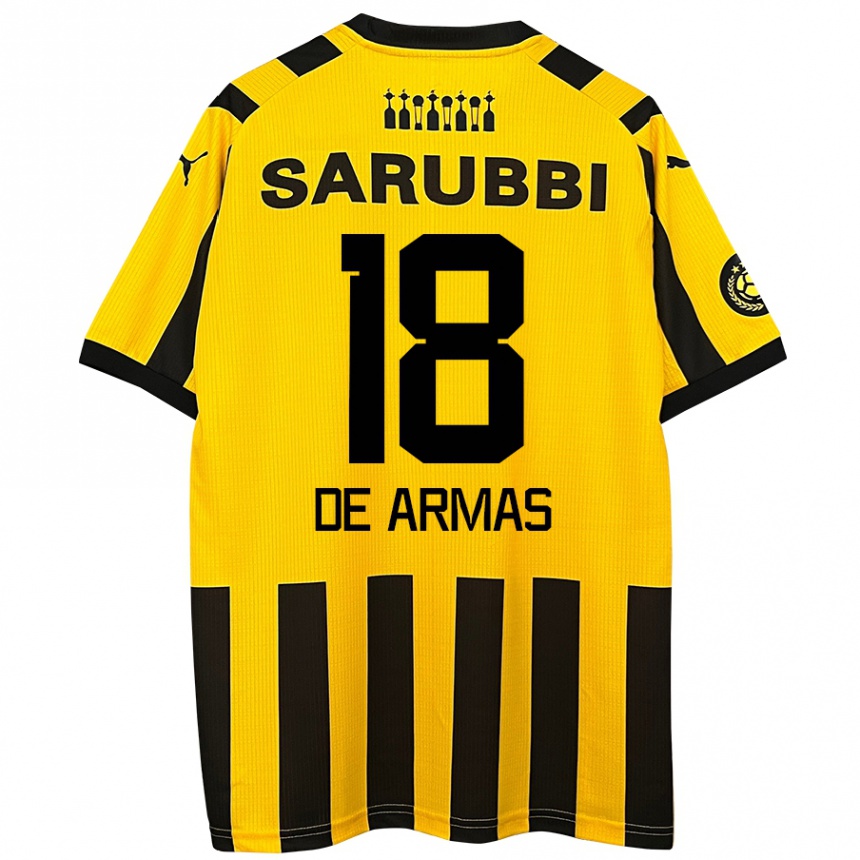 Kids Football Nahuel De Armas #18 Yellow Black Home Jersey 2024/25 T-Shirt Australia