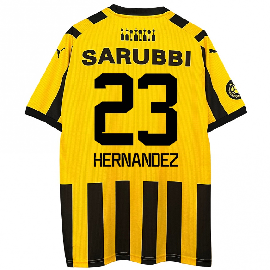 Kids Football Abel Hernández #23 Yellow Black Home Jersey 2024/25 T-Shirt Australia