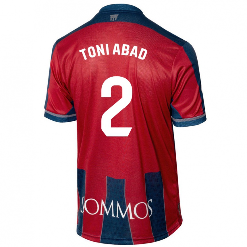 Kids Football Toni Abad #2 Red Blue Home Jersey 2024/25 T-Shirt Australia