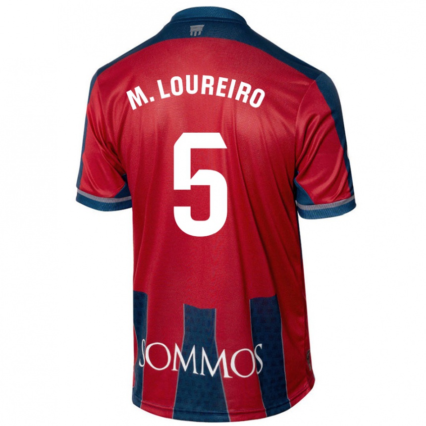 Kids Football Miguel Loureiro #5 Red Blue Home Jersey 2024/25 T-Shirt Australia