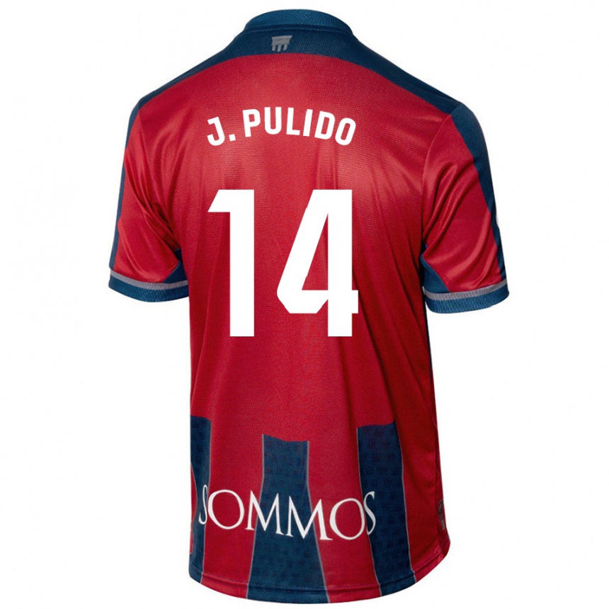 Kids Football Jorge Pulido #14 Red Blue Home Jersey 2024/25 T-Shirt Australia