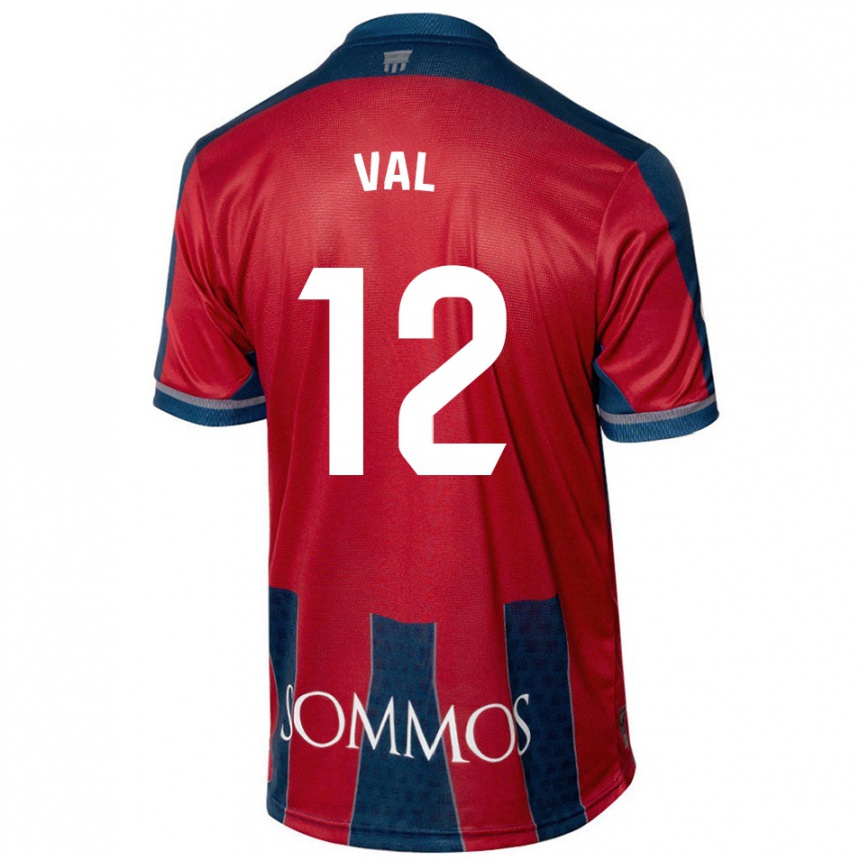 Kids Football Ángel Val #12 Red Blue Home Jersey 2024/25 T-Shirt Australia