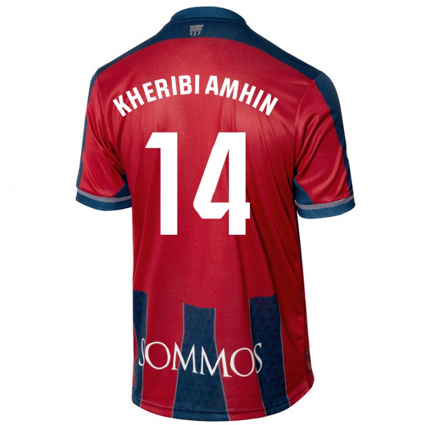 Kids Football Nabil Kheribi Amhin #14 Red Blue Home Jersey 2024/25 T-Shirt Australia