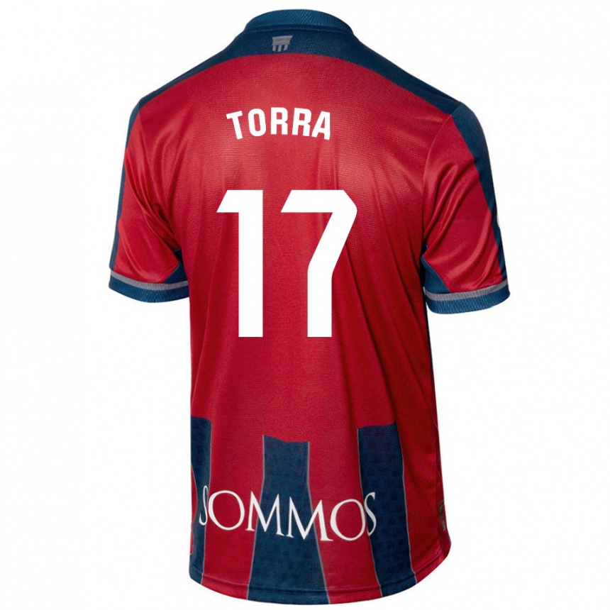 Kids Football Marc Torra #17 Red Blue Home Jersey 2024/25 T-Shirt Australia