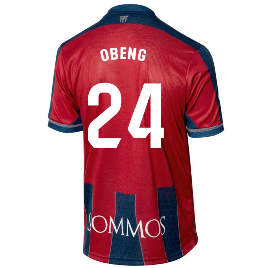 Kids Football Samuel Obeng #24 Red Blue Home Jersey 2024/25 T-Shirt Australia