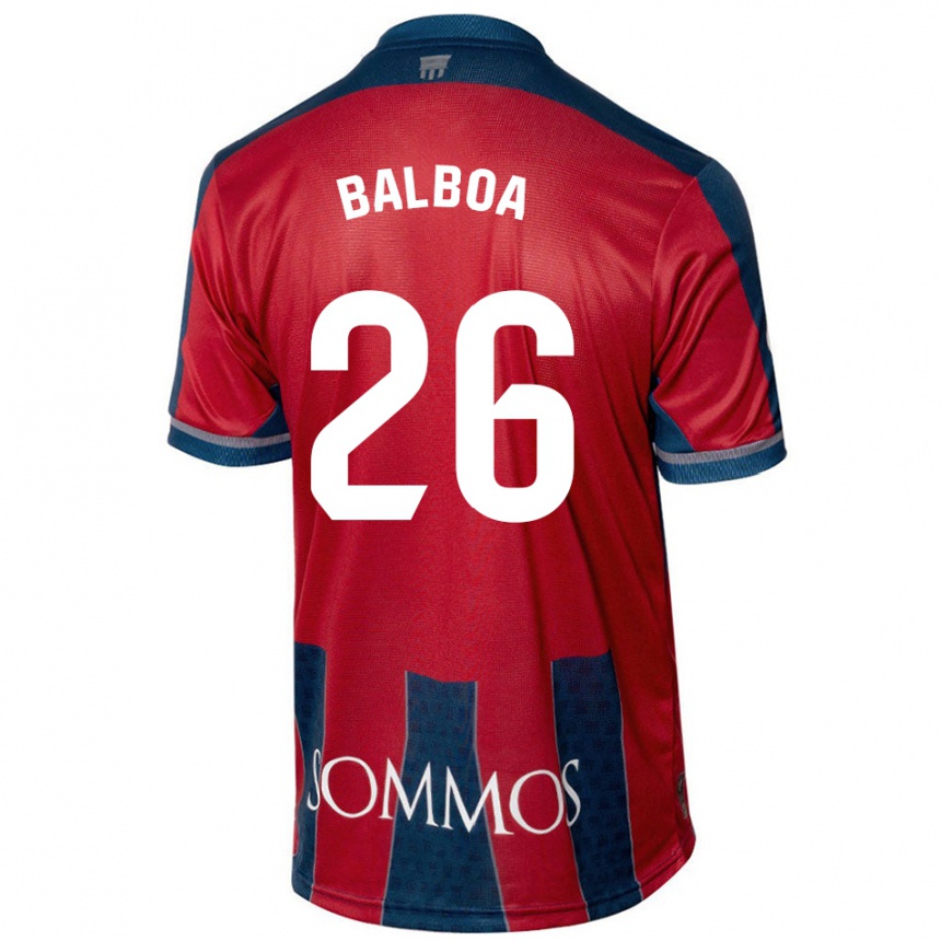 Kids Football Álex Balboa #26 Red Blue Home Jersey 2024/25 T-Shirt Australia