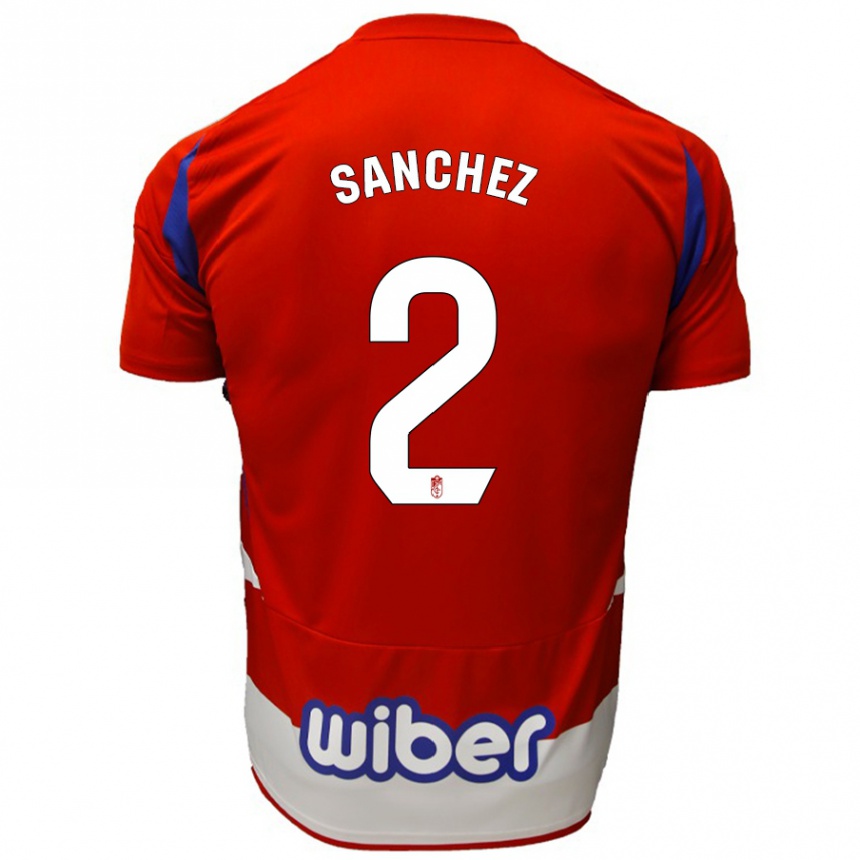 Kids Football Rubén Sánchez #2 Red White Blue Home Jersey 2024/25 T-Shirt Australia