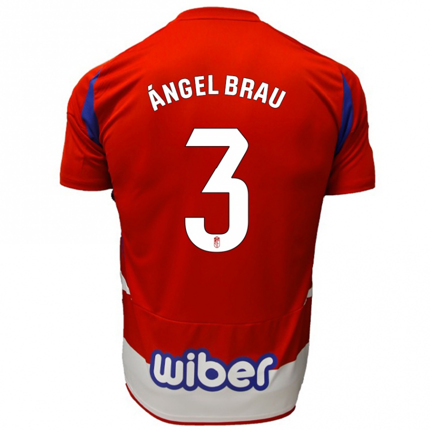 Kids Football Miguel Ángel Brau #3 Red White Blue Home Jersey 2024/25 T-Shirt Australia