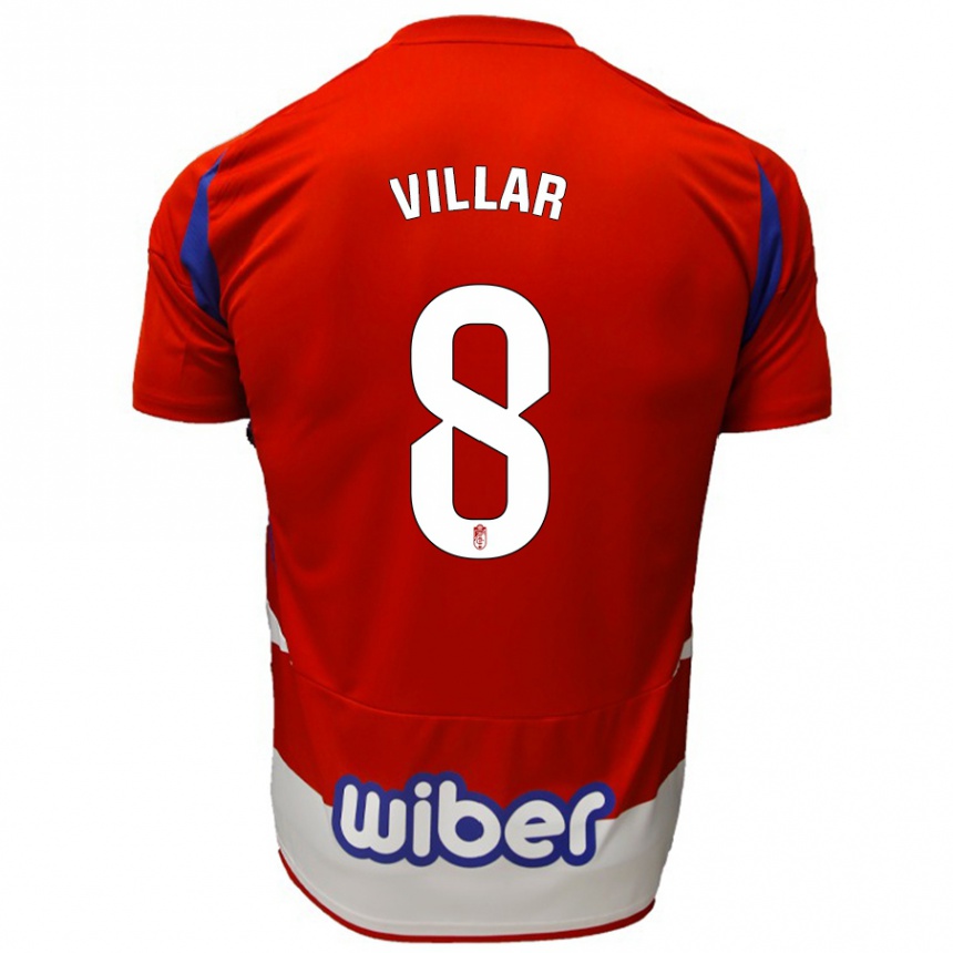 Kids Football Gonzalo Villar #8 Red White Blue Home Jersey 2024/25 T-Shirt Australia