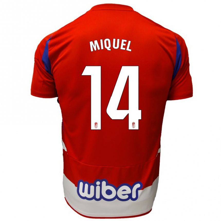 Kids Football Ignasi Miquel #14 Red White Blue Home Jersey 2024/25 T-Shirt Australia