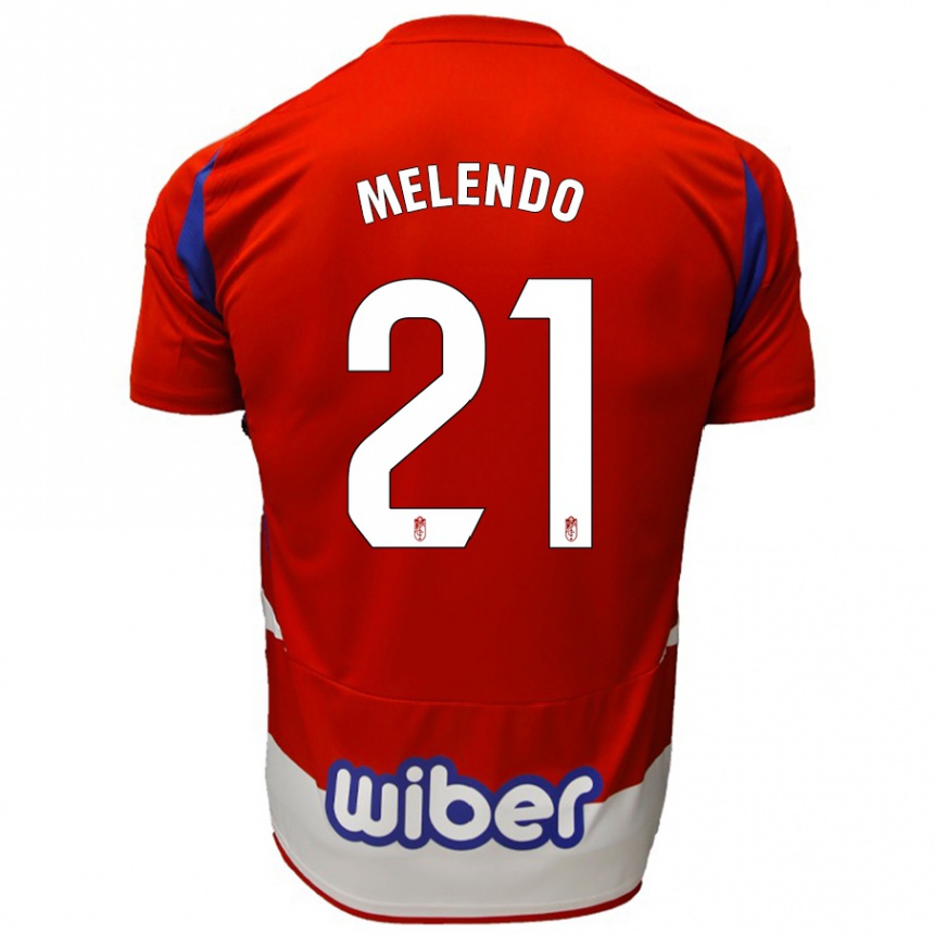 Kids Football Óscar Melendo #21 Red White Blue Home Jersey 2024/25 T-Shirt Australia