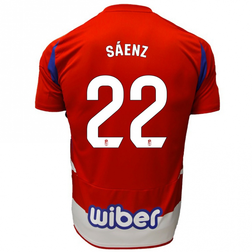 Kids Football Pablo Sáenz #22 Red White Blue Home Jersey 2024/25 T-Shirt Australia