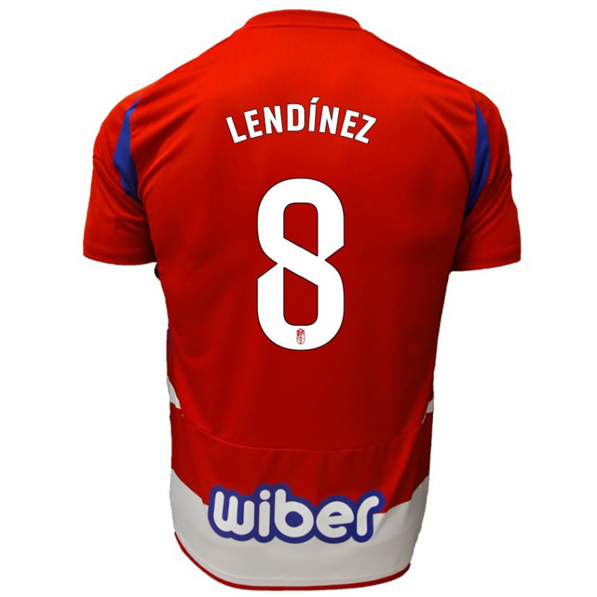 Kids Football Juanma Lendínez #8 Red White Blue Home Jersey 2024/25 T-Shirt Australia