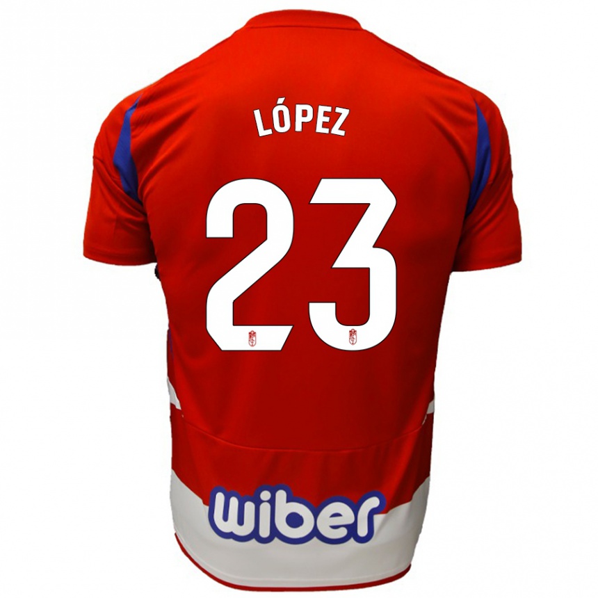 Kids Football Diego López #23 Red White Blue Home Jersey 2024/25 T-Shirt Australia