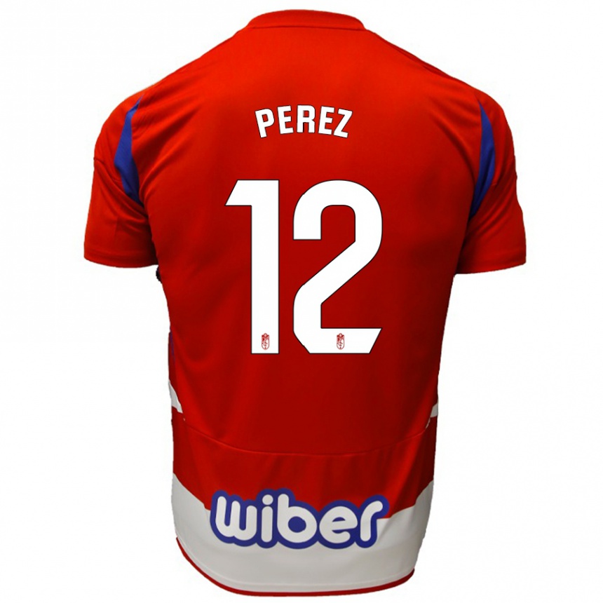 Kids Football Alba Pérez #12 Red White Blue Home Jersey 2024/25 T-Shirt Australia