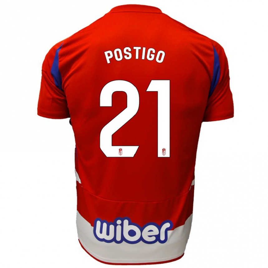 Kids Football Postigo #21 Red White Blue Home Jersey 2024/25 T-Shirt Australia