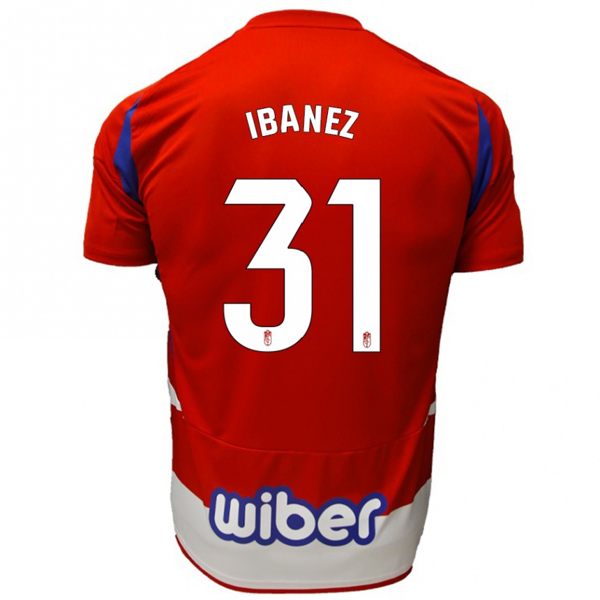 Kids Football Alba Ibáñez #31 Red White Blue Home Jersey 2024/25 T-Shirt Australia