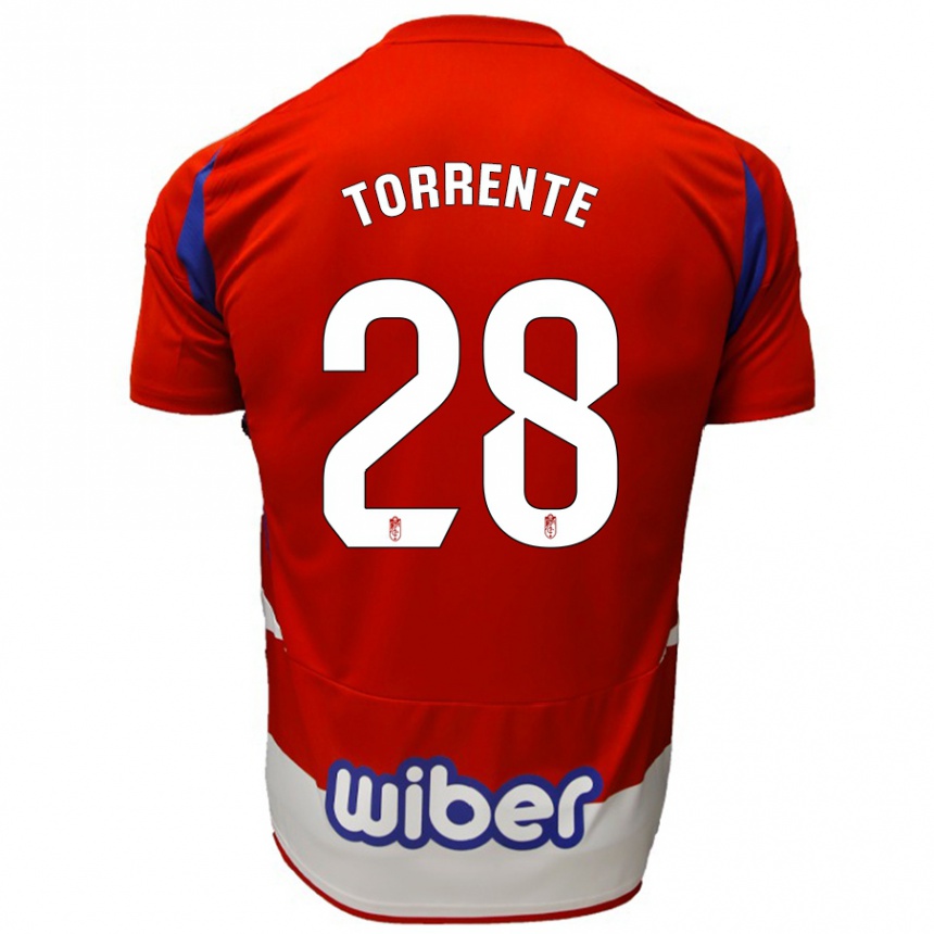 Kids Football Raúl Torrente #28 Red White Blue Home Jersey 2024/25 T-Shirt Australia