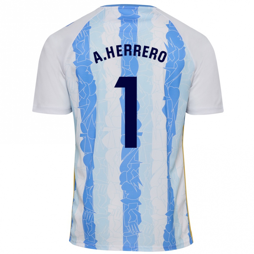 Kids Football Alfonso Herrero #1 White Blue Home Jersey 2024/25 T-Shirt Australia