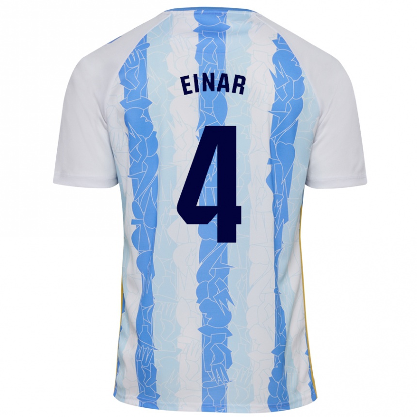 Kids Football Einar Galilea #4 White Blue Home Jersey 2024/25 T-Shirt Australia