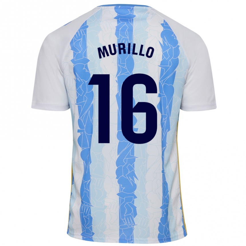 Kids Football Diego Murillo #16 White Blue Home Jersey 2024/25 T-Shirt Australia