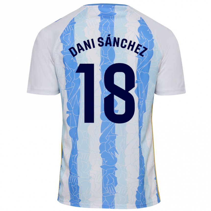 Kids Football Dani Sánchez #18 White Blue Home Jersey 2024/25 T-Shirt Australia