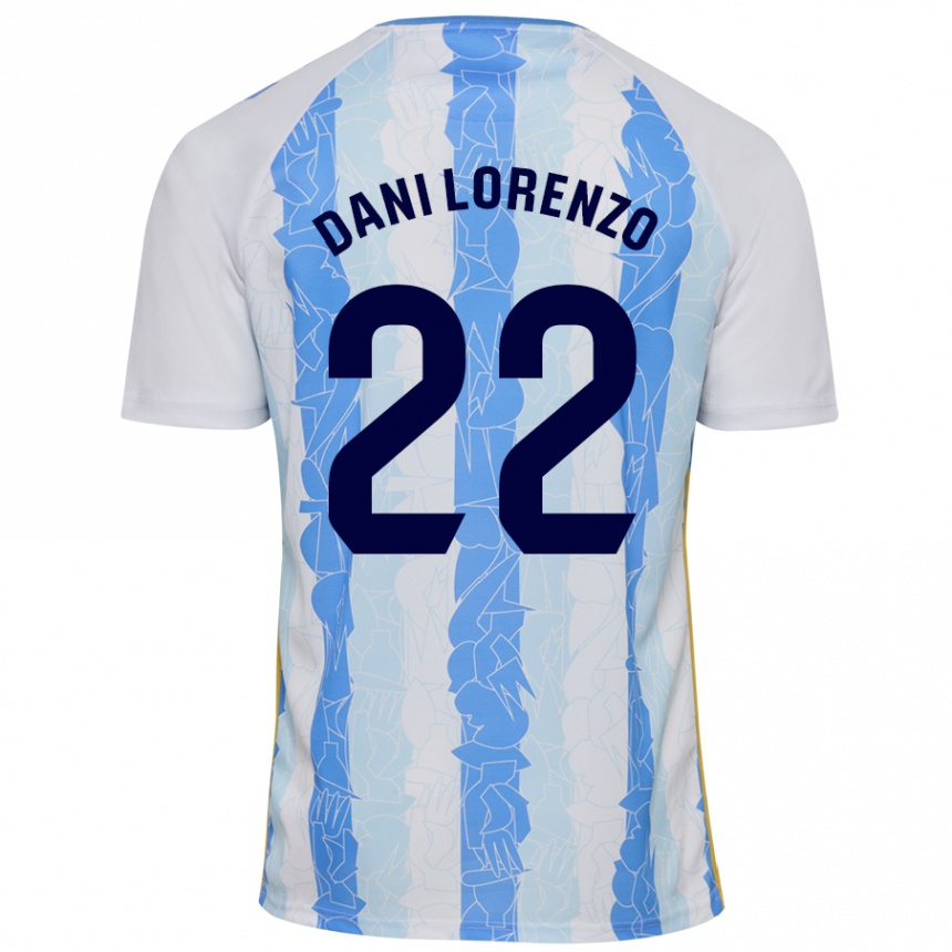 Kids Football Dani Lorenzo #22 White Blue Home Jersey 2024/25 T-Shirt Australia