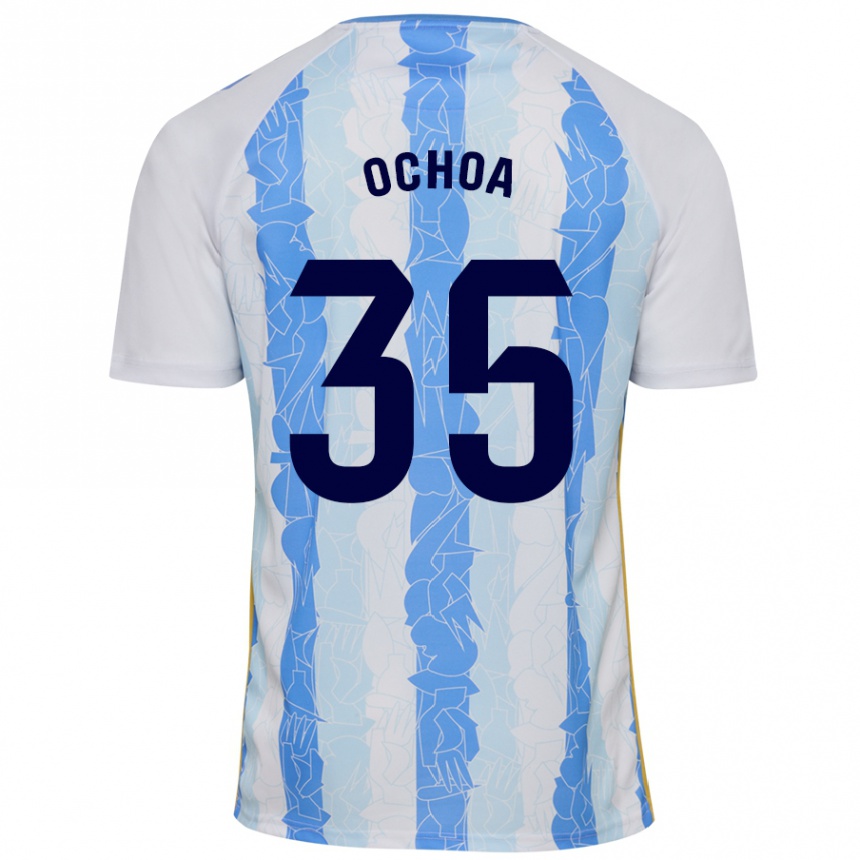 Kids Football Aarón Ochoa #35 White Blue Home Jersey 2024/25 T-Shirt Australia