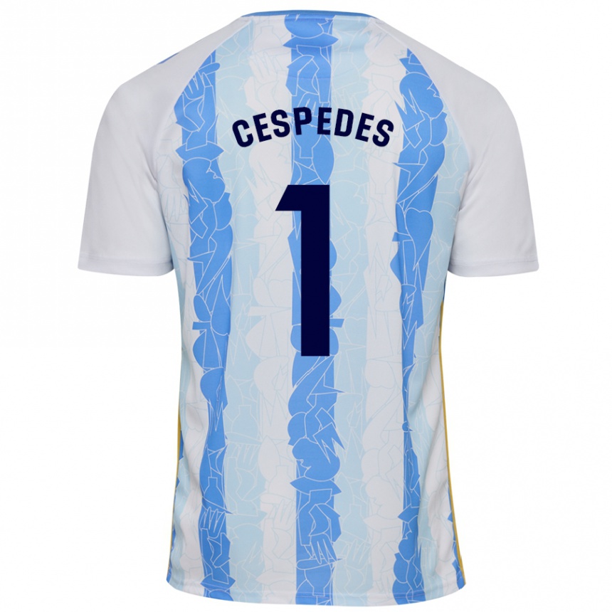 Kids Football Andrés Céspedes #1 White Blue Home Jersey 2024/25 T-Shirt Australia