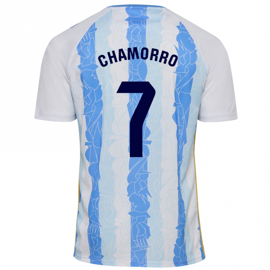 Kids Football Alexis Chamorro #7 White Blue Home Jersey 2024/25 T-Shirt Australia