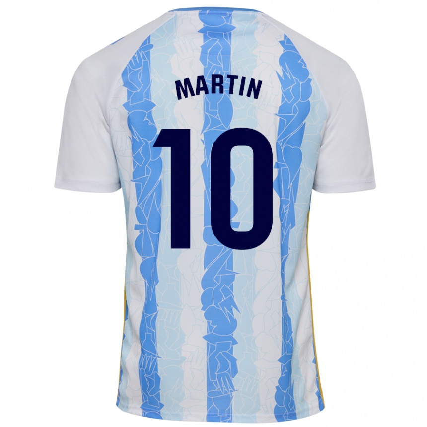 Kids Football Jesús Martín #10 White Blue Home Jersey 2024/25 T-Shirt Australia