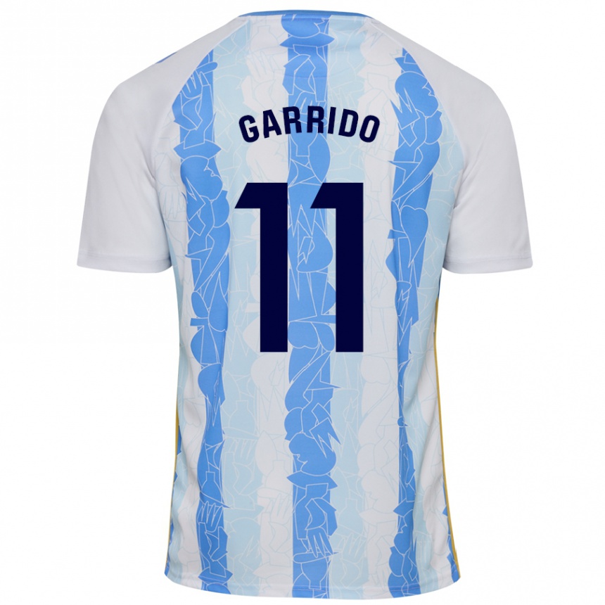 Kids Football Rafael Garrido #11 White Blue Home Jersey 2024/25 T-Shirt Australia