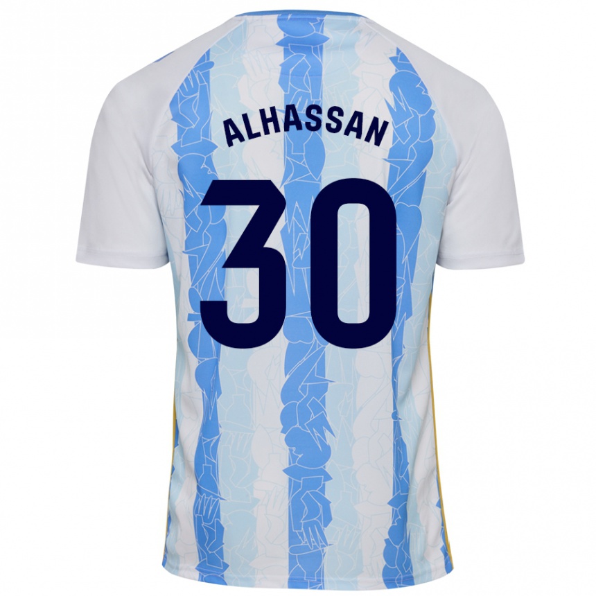 Kids Football Mubarak Alhassan #30 White Blue Home Jersey 2024/25 T-Shirt Australia