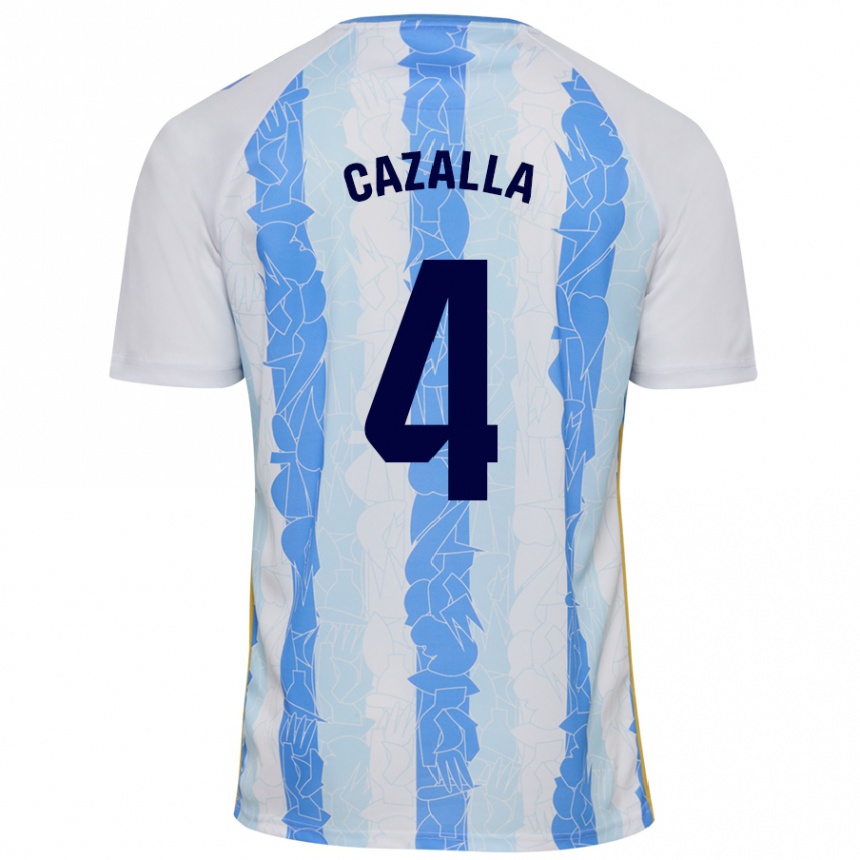 Kids Football Marta Cazalla #4 White Blue Home Jersey 2024/25 T-Shirt Australia