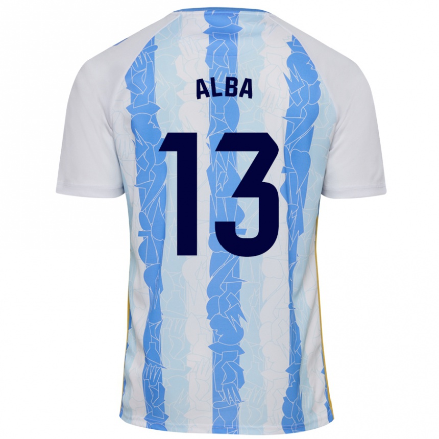 Kids Football Alba #13 White Blue Home Jersey 2024/25 T-Shirt Australia