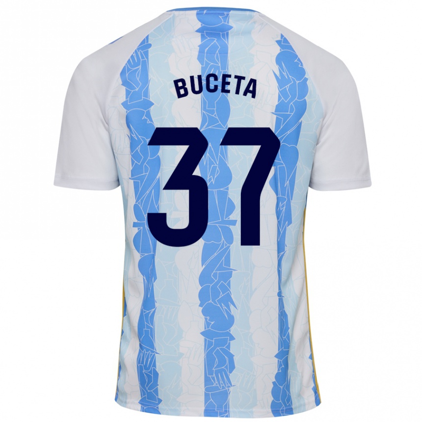 Kids Football Ana Buceta #37 White Blue Home Jersey 2024/25 T-Shirt Australia