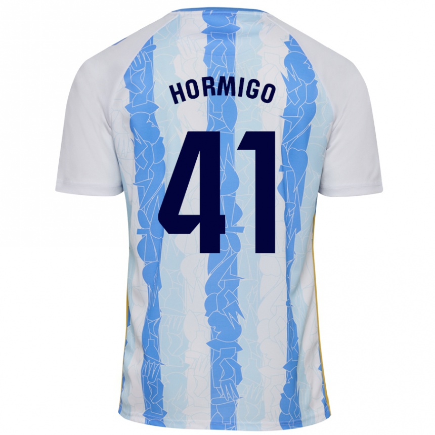 Kids Football Cintia Hormigo #41 White Blue Home Jersey 2024/25 T-Shirt Australia