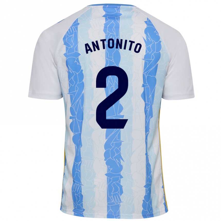 Kids Football Antoñito #2 White Blue Home Jersey 2024/25 T-Shirt Australia