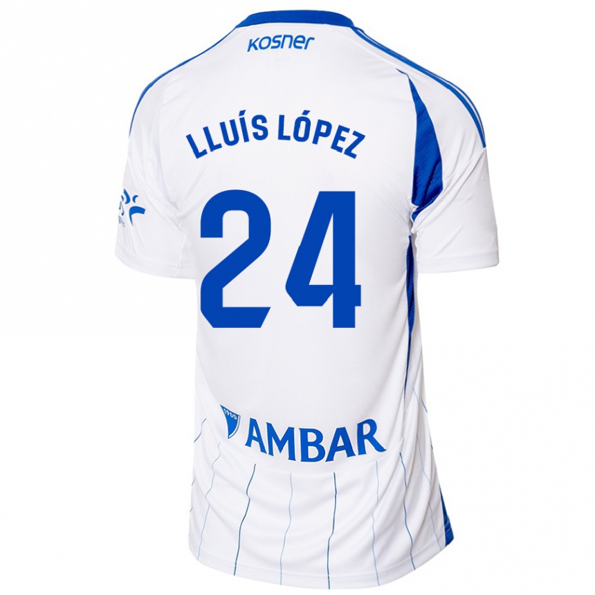 Kids Football Lluís López #24 Red White Home Jersey 2024/25 T-Shirt Australia